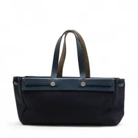 エルメス エールバッグ カバスMM トワルオフィシエ ネイビー シルバー金具