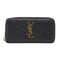 サンローランパリ Vステッチ YSLロゴ GUE372264 レザー 長財布