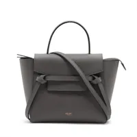 セリーヌ ベルトバッグナノ レザー 2WAYハンドバッグ グレー