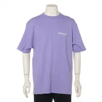 バレンシアガ キャンペーンロゴ コットン Tシャツ 21年 S パープル