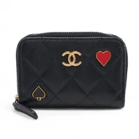 シャネル ビコローレ キャビアスキン 手帳カバー ブラック ゴールド