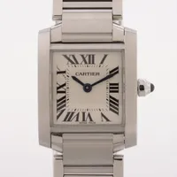 カルティエ タンクフランセーズSM W51008Q3 SS QZ アイボリー文字盤