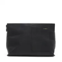 ヴァレクストラ エンベロープ レザー クラッチバッグ ブラック