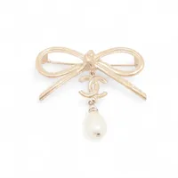 シャネル ココマーク リボン メタル×ラインストーン ピアス(両耳用