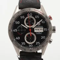 タグホイヤー カレラ キャリバー16 CV2A80.FC6256 Ti×ラバー AT ブラック文字盤