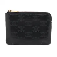 セリーヌ トリオンフ レザー コインケース ブラック