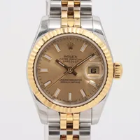 ロレックス レディ デイトジャスト 179173 SS×YG AT シャンパン文字盤