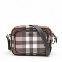 バーバリー ノバチェック キャンバス ショルダーバッグ ブラウン