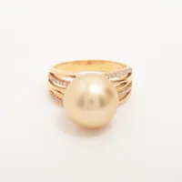 ノンブランド パール ダイヤ G18K 約12.5mm