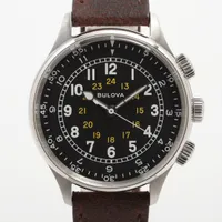 ブローバ SS×革 AT ブラック文字盤