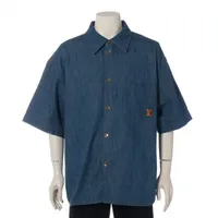 ヴィトン LVロゴ コットン デニムシャツ 24AW XL ブルー