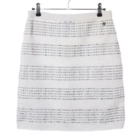 シャネル ココボタン コットン スカート 38 ホワイト