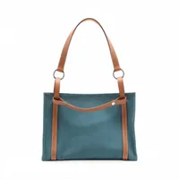 エルメス サックカバリコール トワルシェブロン ブルー シルバー金具