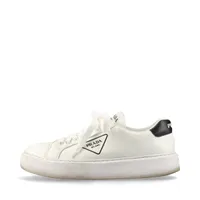 プラダ トライアングルロゴ レザー ベルト 90/36 ブラック×ホワイト