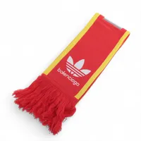 バレンシアガ×アディダス ロゴ ウール×アクリル マフラー レッド×イエロー