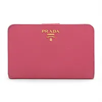 プラダ サフィアーノメタル 1ML225 レザー コンパクトウォレット ピンク