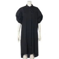 サカイ ポリエステル×コットン シャツワンピース 2 ブラック