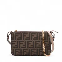 フェンディ ズッカ キャンバス 2WAYショルダーバッグ ブラウン