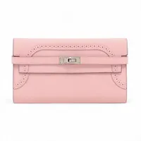 エルメス ケリーウォレット ギリーズ ヴォースイフト ローズサクラ シルバー金具