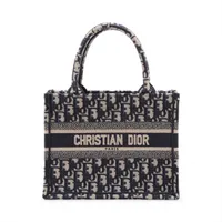 クリスチャンディオール オブリーク ブックトート スモール キャンバス トートバッグ ネイビー