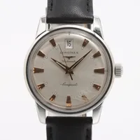 ロンジン コンクエスト L1.611.4 SS×革 AT シルバー文字盤