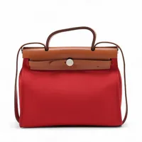 エルメス エールバッグジップPM トワルミリタリー レッド シルバー金具