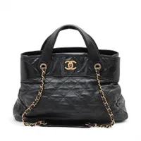 シャネル インザミックス レザー ブラック ゴールド金具