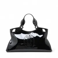 カルティエ パテントレザー ハンドバッグ ブラック