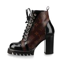 ヴィトン スタートレイルライン レザー ショートブーツ 19年 35 ブラウン