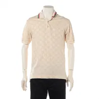 グッチ GG コットン×ポリウレタン シャツ XS ベージュ