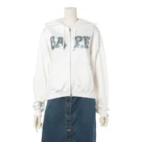 アベイシングエイプ コットン×ポリウレタン パーカー S ホワイト×ブルー