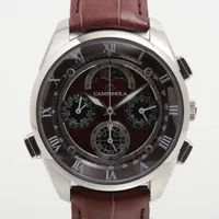 シチズン カンパノラ SS×革 QZ レッド文字盤