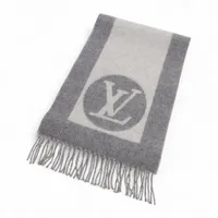 ヴィトン エシャルプカーディフ M70484 ウール×カシミヤ マフラー AB1129 グレー