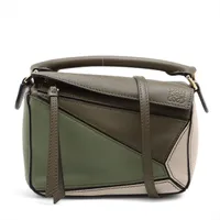 ロエベ ミニパズルバッグ レザー 2WAYハンドバッグ グリーン