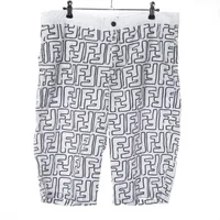 フェンディ グラフィック ポリエステル×コットン×ナイロン スイムパンツ 19年 48 ホワイト×ブラック