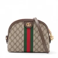 グッチ GGスプリーム オフディア PVC ショルダーバッグ ブラウン