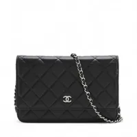 シャネル マトラッセ ラムスキン ブラック シルバー金具