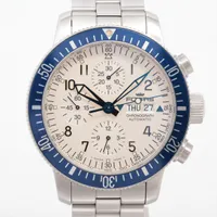 フォルティス クロノグラフ SS AT シルバー文字盤