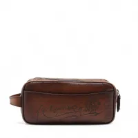 ベルルッティ カリグラフィ フォーミュラ1003 レザー セカンドバッグ ブラウン