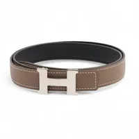 エルメス ミニコンスタンス Hベルト レザー ベルト W:2024年 85 エトゥープ×ブラック