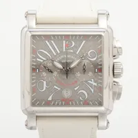 フランクミュラー コンキスタドール コルテス キングクロノ 10000KCC SS×革 AT グレー文字盤