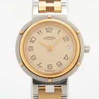 エルメス クリッパー SS QZ アイボリー文字盤