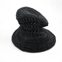 プラダ ロゴ 1HC137 ビスコース ハット ブラック