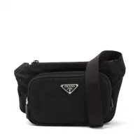 プラダ テスート ナイロン ウエストポーチ ブラック