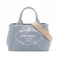 プラダ カナパ キャンバス 2WAYハンドバッグ ブルー