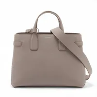 バーバリー ミディアム バナー レザー 2WAYハンドバッグ グレー