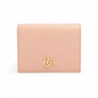 グッチ GGフローラ 577355 キャンバス×レザー ポーチ ピンク Aランク