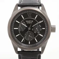 ヴァティックス アライブ SS×革 AT ブラック文字盤