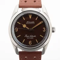 ニバダ SS×革 AT ブラウン文字盤