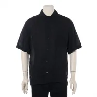 ロエベ×パウルズ アナグラム リネン シャツ 37 ブラック